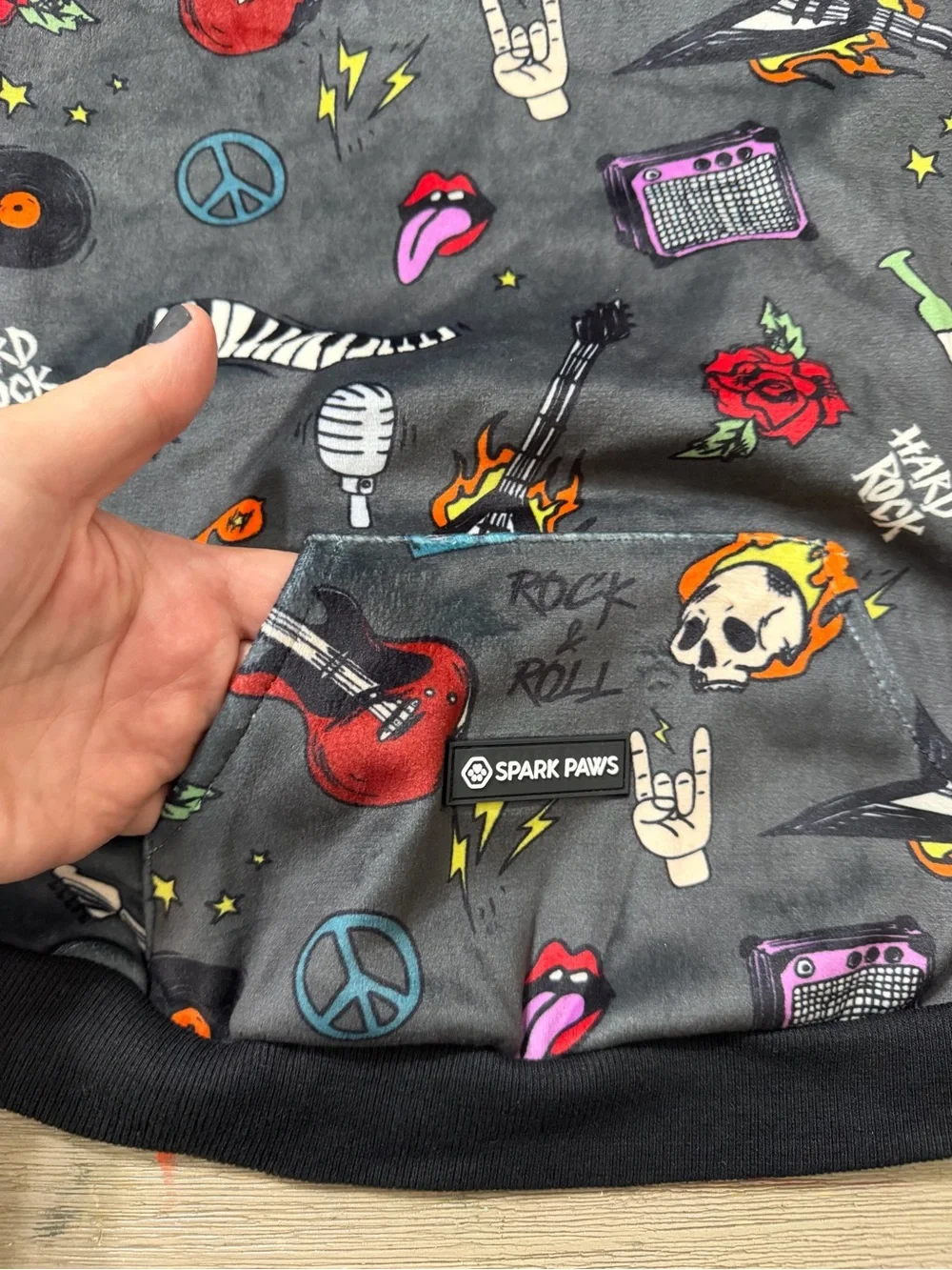 Spark Paws 3XL Rock & Roll Dog Hoodie NWT